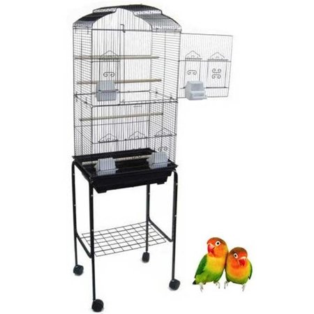 YML YML 5824-4814BLK 0.37 in. Bar Spacing Square Top Bird Cage with Stand; Black - 18 x 14 in. - Small 5824_4814BLK